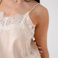 Love Laura Contrast Lace Trim Cami In Neutral