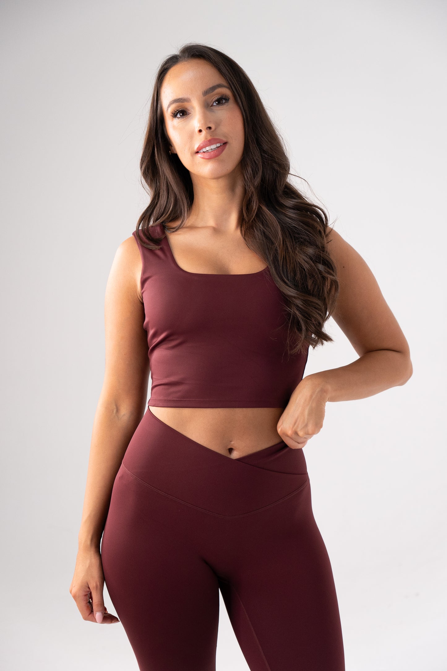 Love Laura Leisure Top In Burgundy