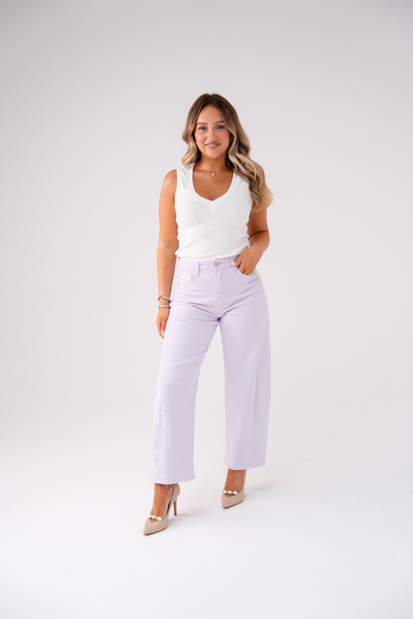 Love Laura Carrot Barrell Jeans In Lilac