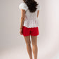 Love Laura Linen Shorts In Red