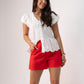 Love Laura Linen Shorts In Red