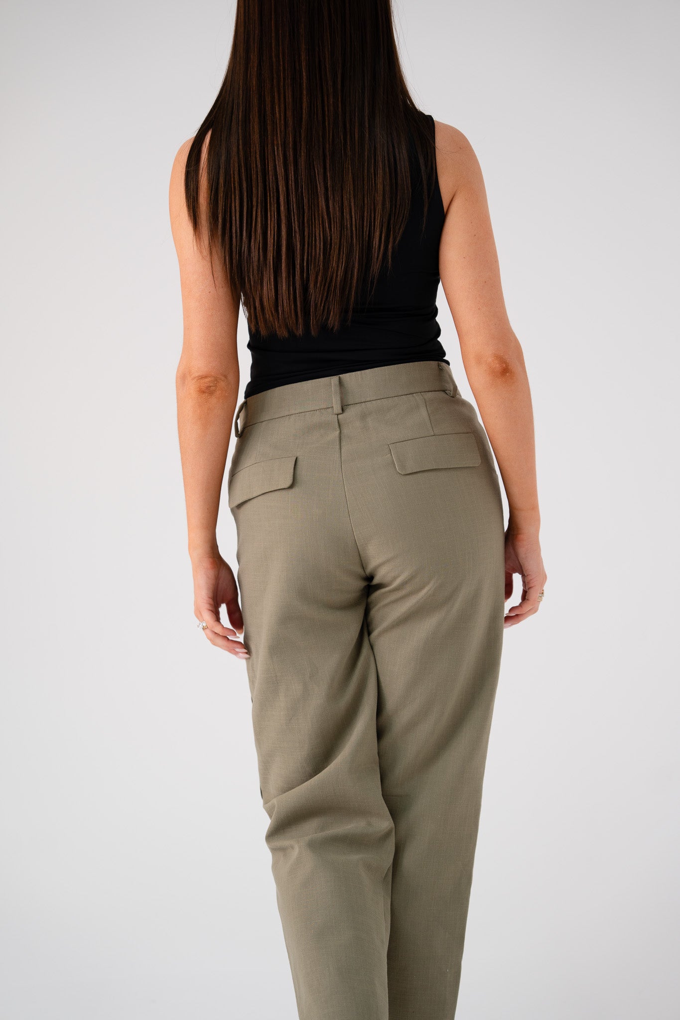 Love Laura Linen Trousers In Olive