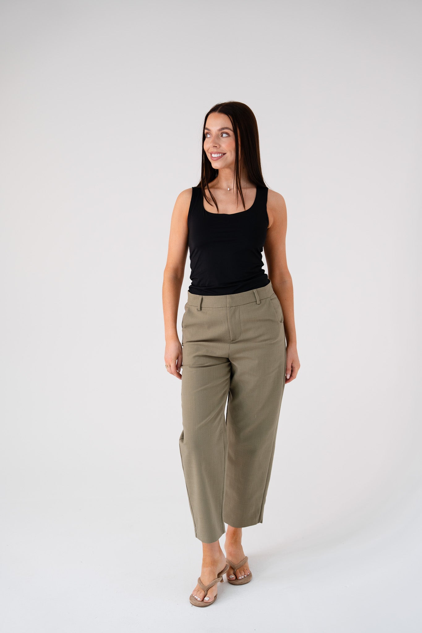 Love Laura Linen Trousers In Olive