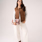 Love Laura Long Sleeve Ribbed Base Top In Grey Marl