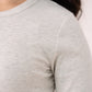 Love Laura Long Sleeve Ribbed Base Top In Grey Marl