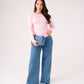 Love Laura Long Sleeve Ribbed Base Top In Pink