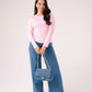 Love Laura Long Sleeve Ribbed Base Top In Pink
