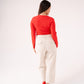 Love Laura Long Sleeve Ribbed Base Top In Red