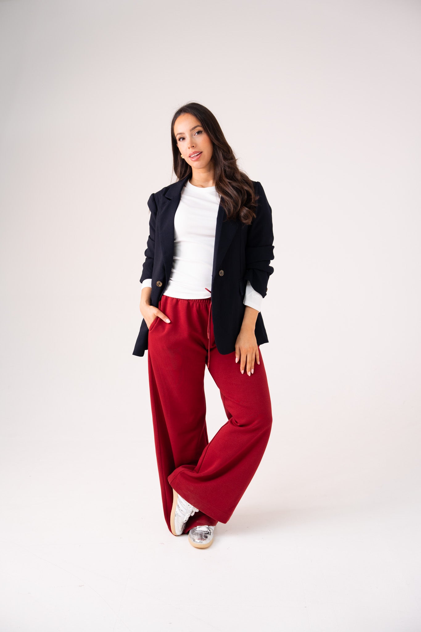 Love Laura Long Sleeve Ribbed Base Top In White