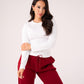 Love Laura Long Sleeve Ribbed Base Top In White