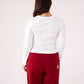 Love Laura Long Sleeve Ribbed Base Top In White