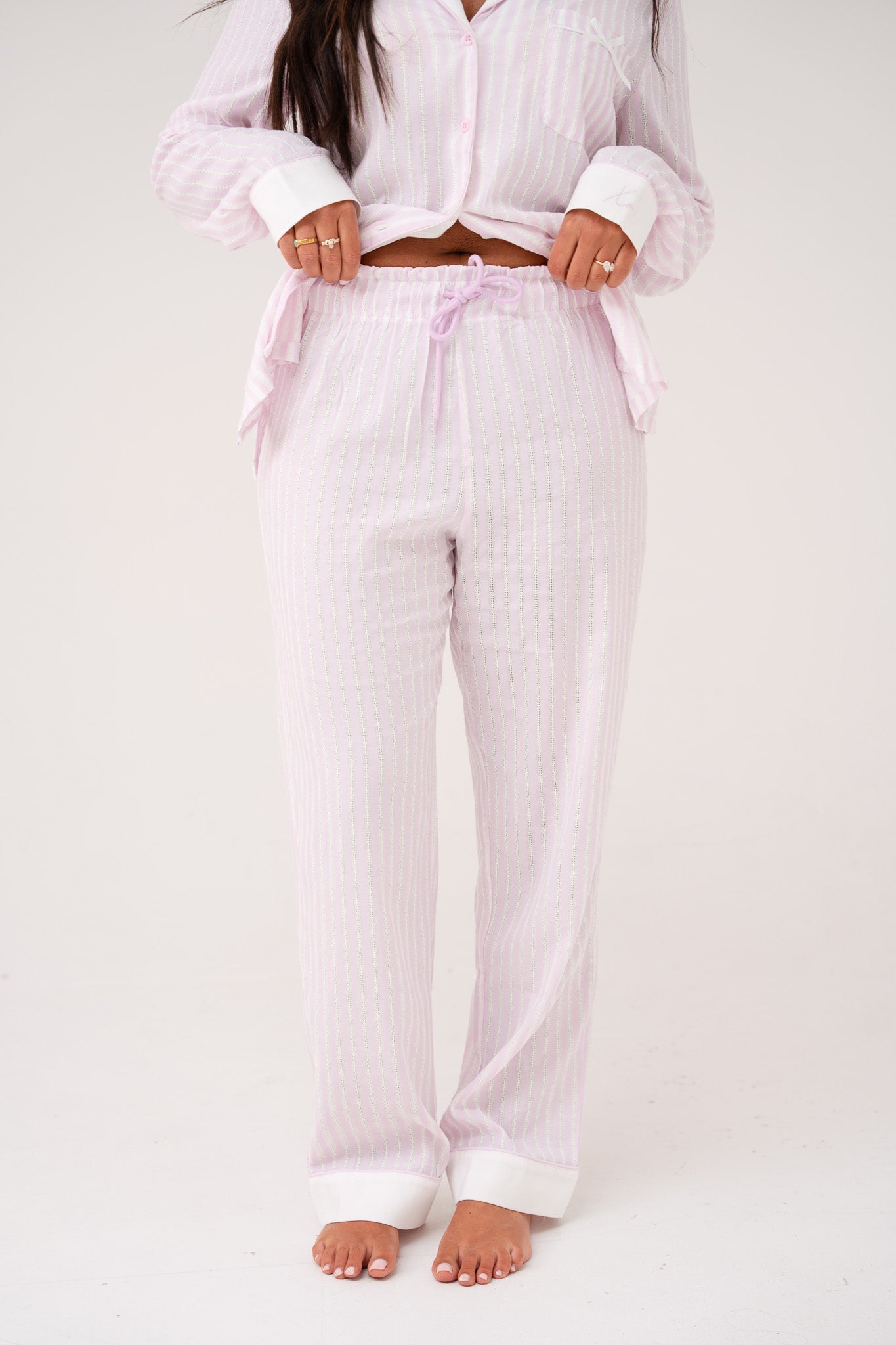 Love Laura Pyjama Trousers In Lilac Stripe