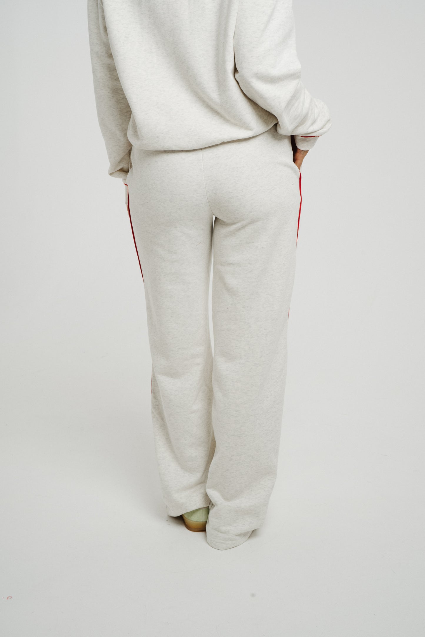 Love Laura Red Trim Trousers In Grey