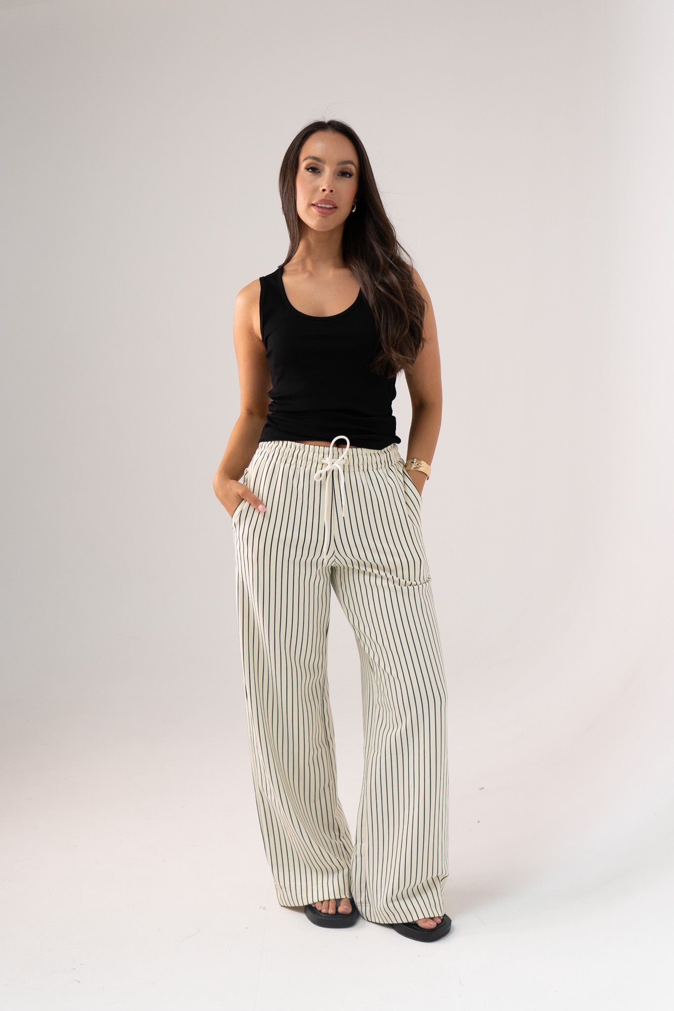 Love Laura Luxe Trousers In Pinstripe