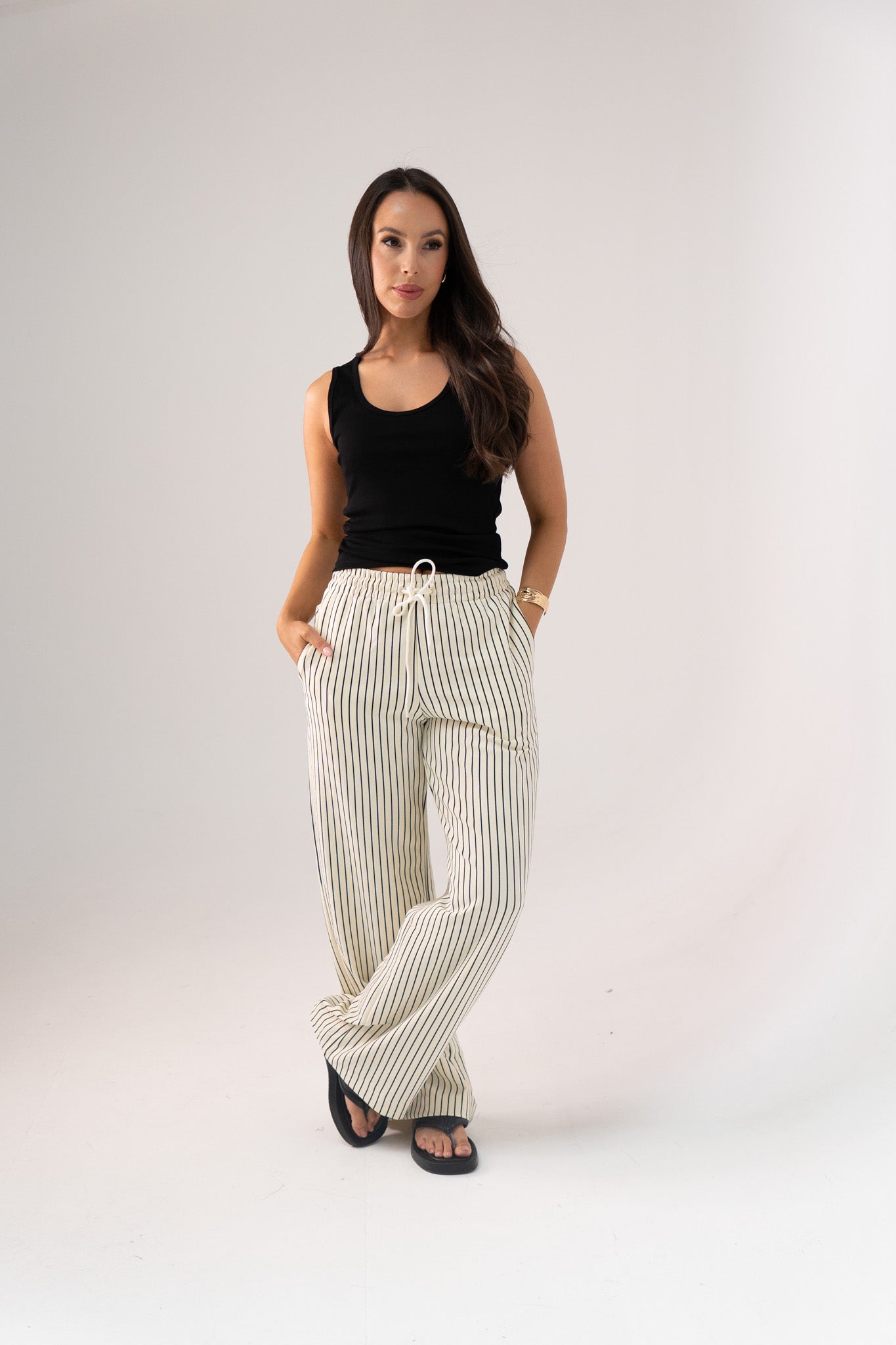 Love Laura Luxe Trousers In Pinstripe