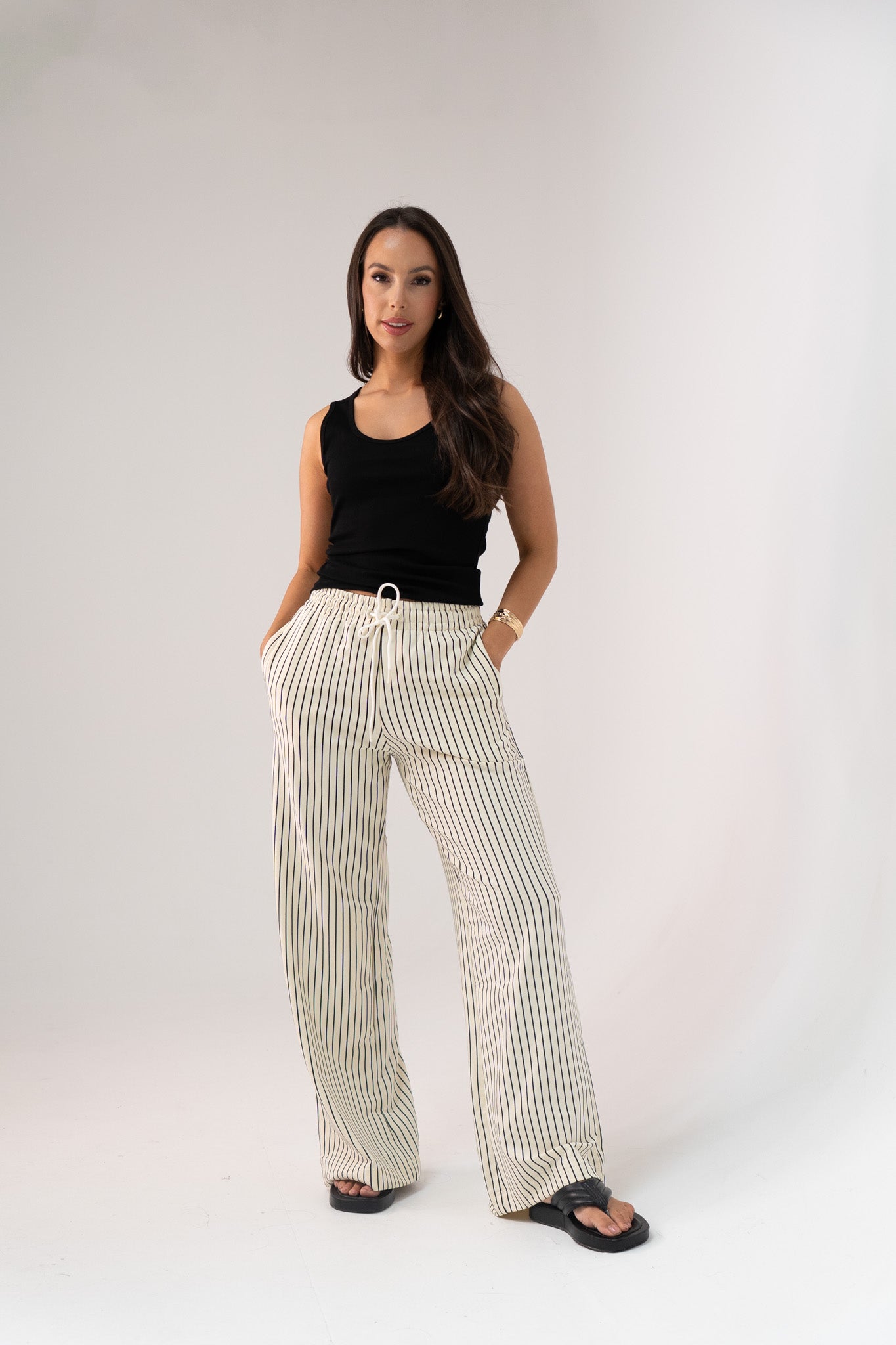 Love Laura Luxe Trousers In Pinstripe