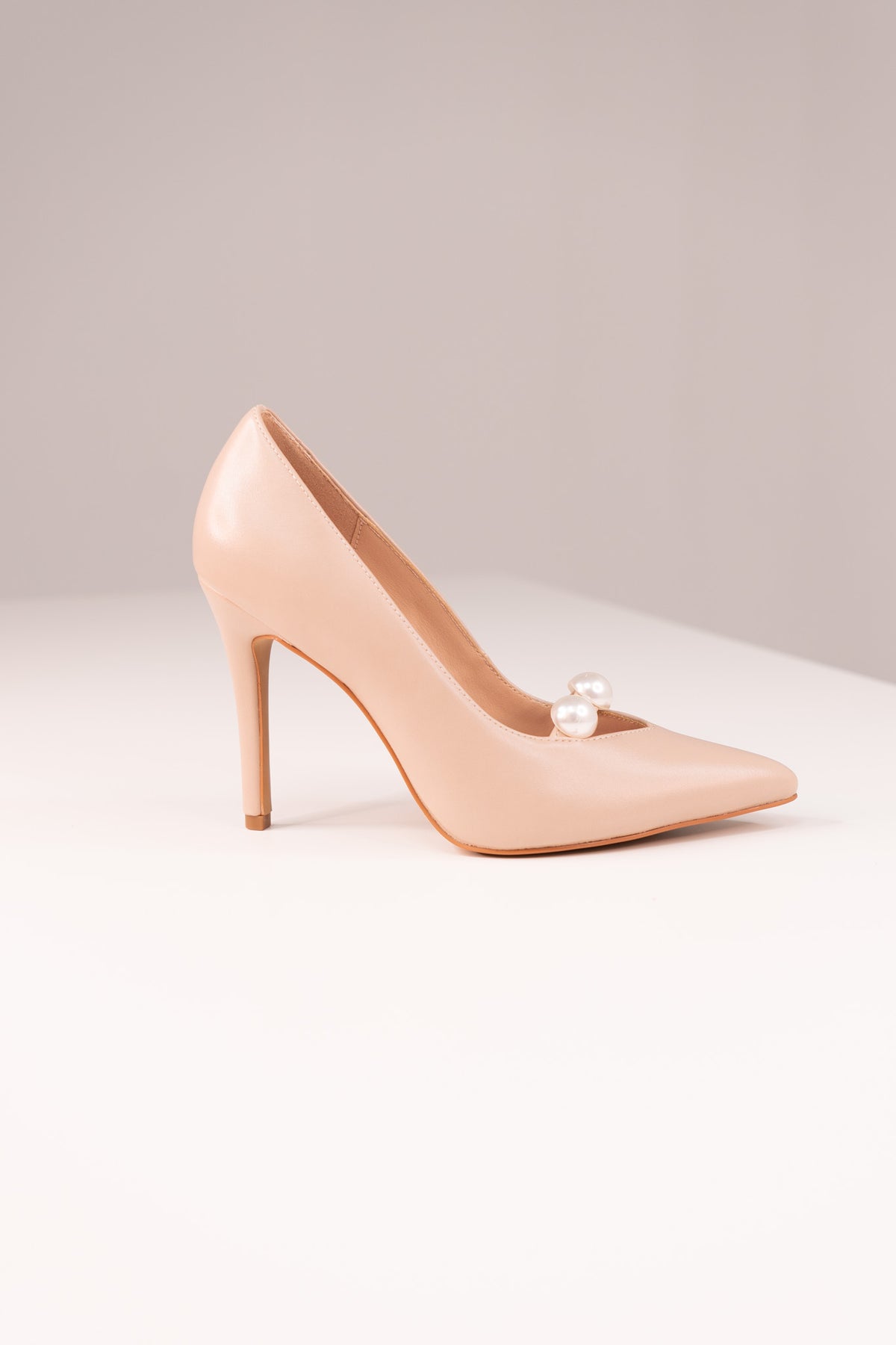 Love Laura Pearl Detail Heel In Nude