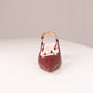 Love Laura Pearl Detail Kitten Heel In Burgundy