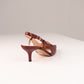 Love Laura Pearl Detail Kitten Heel In Burgundy