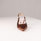 Love Laura Pearl Detail Kitten Heel In Chocolate