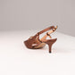 Love Laura Pearl Detail Kitten Heel In Chocolate
