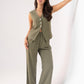 Love Laura Pinstripe Trousers In Khaki