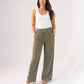Love Laura Pinstripe Trousers In Khaki