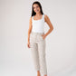 Love Laura Pinstripe Trousers In Olive