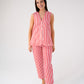 Love Laura Pinstripe Trousers In Red