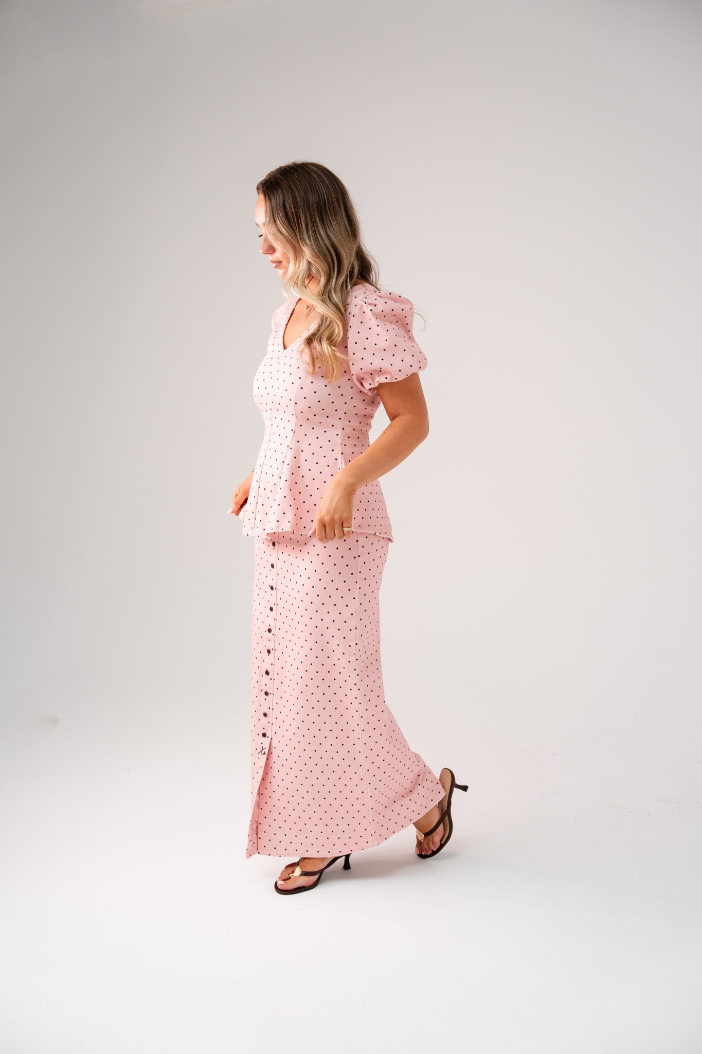 Love Laura Polka Dot Skirt In Pink