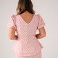 Love Laura Puff Sleeve Polka Dot Top In Pink