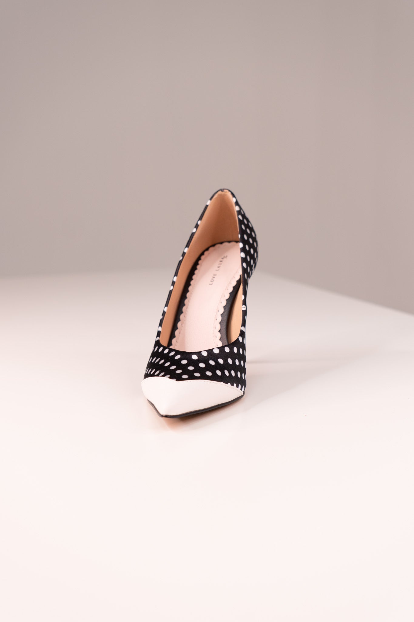 Love Laura Polka Dot Heel In Monochrome