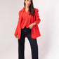 Love Laura Linen Blazer In Red