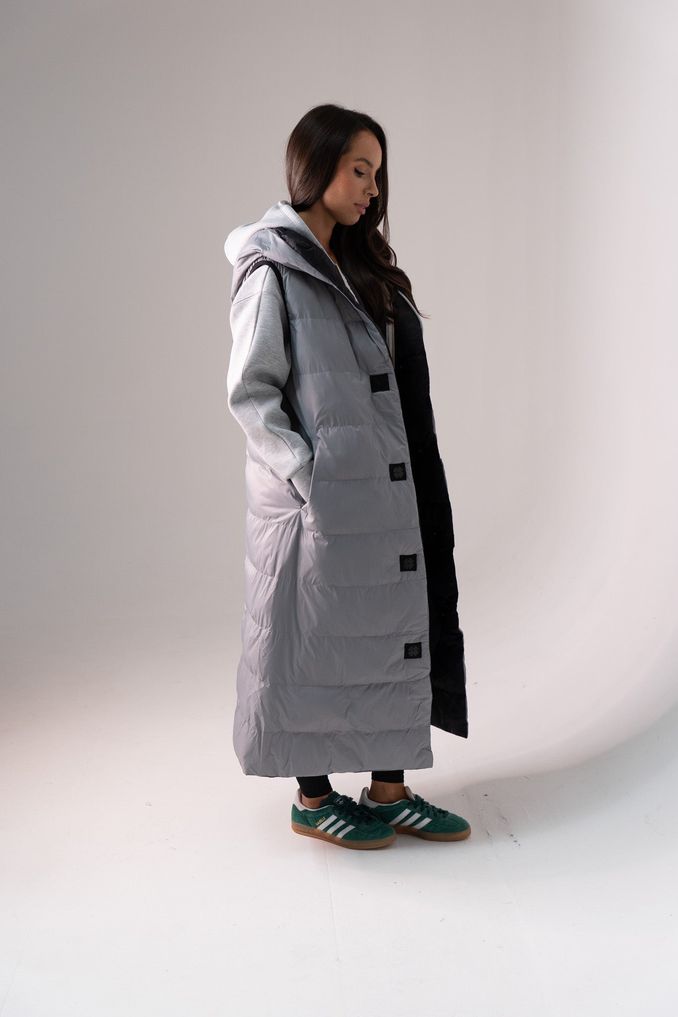 Love Laura Reversible Gilet In Black & Grey