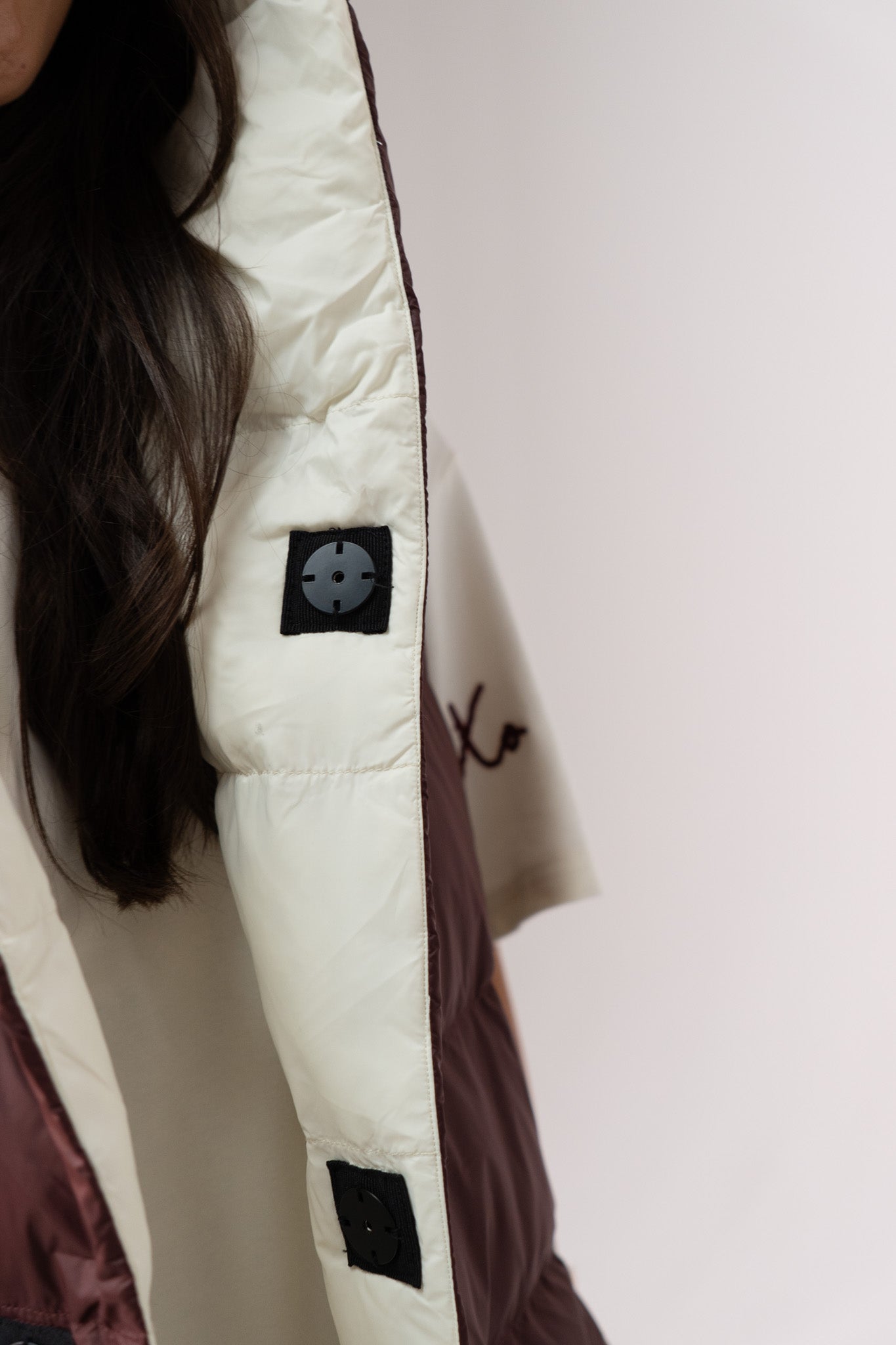 Love Laura Reversible Gilet In Burgundy & Cream