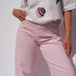 Love Laura Sequin Shell T-Shirt In White