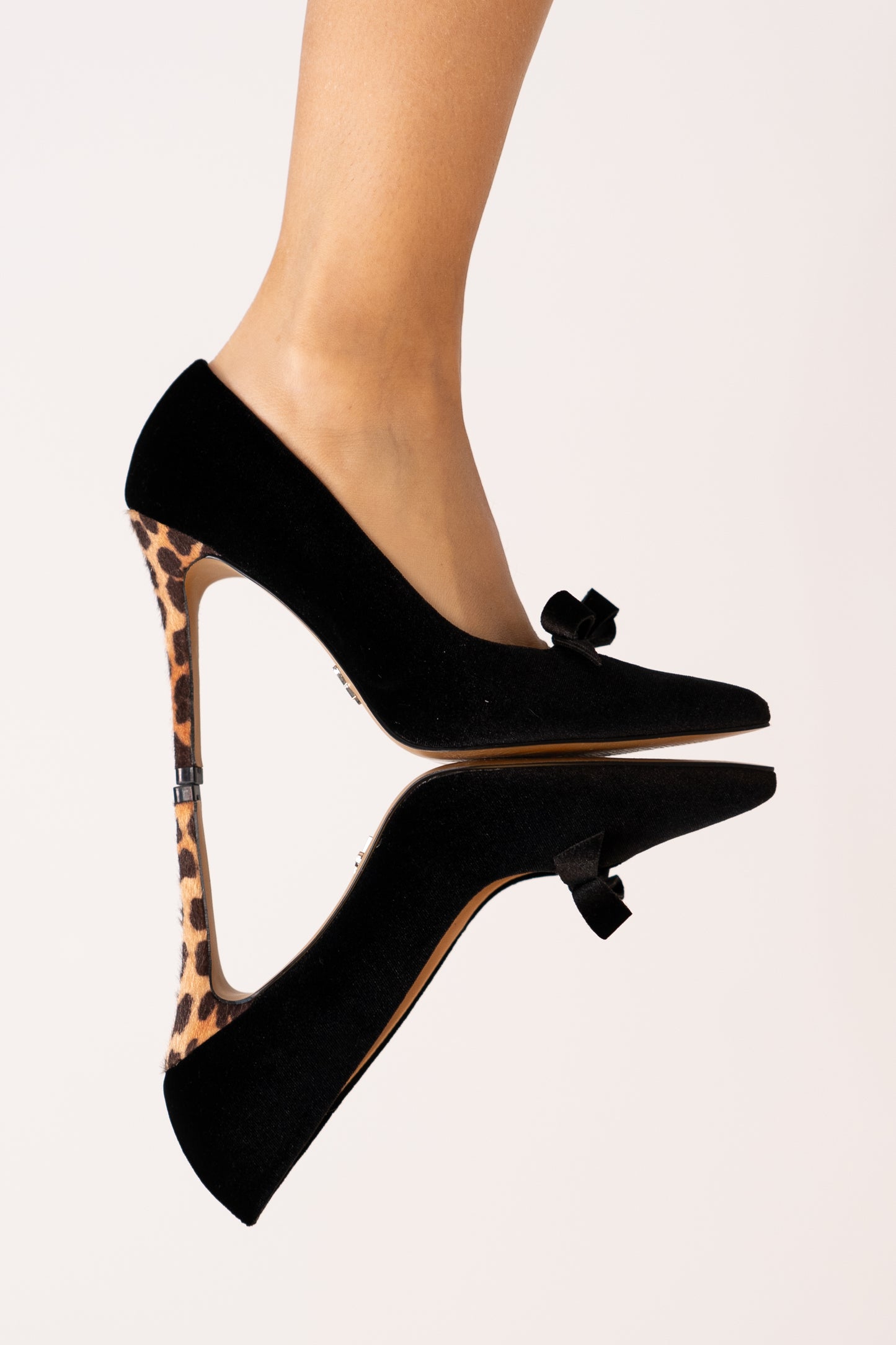 Love Laura Statement Bow Heel In Black Velvet