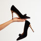 Love Laura Statement Bow Heel In Black Velvet
