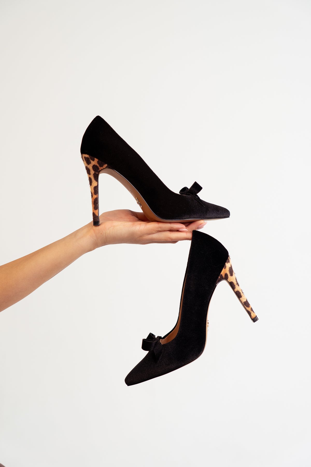 Love Laura Statement Bow Heel In Black Velvet