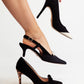 Love Laura Statement Bow Heel In Black Velvet