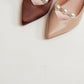 Love Laura Pearl Detail Heel In Chocolate