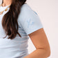 Love Laura Short Sleeve Ribbed T-Shirt In Baby Blue