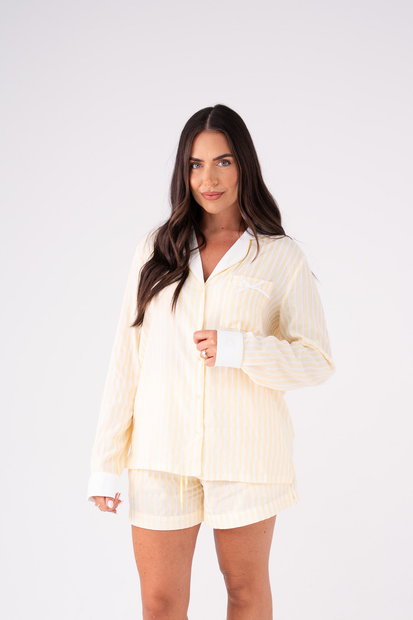 Love Laura Short Pyjamas In Lemon Stripe