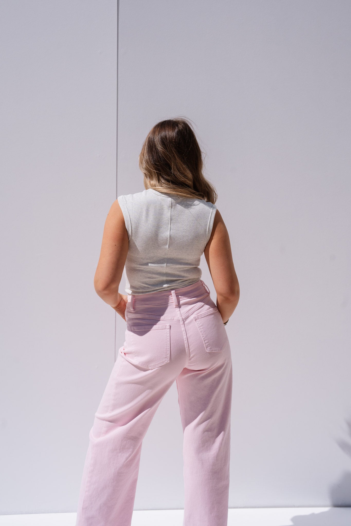 Love Laura Sleeveless Base Top In Grey Marl