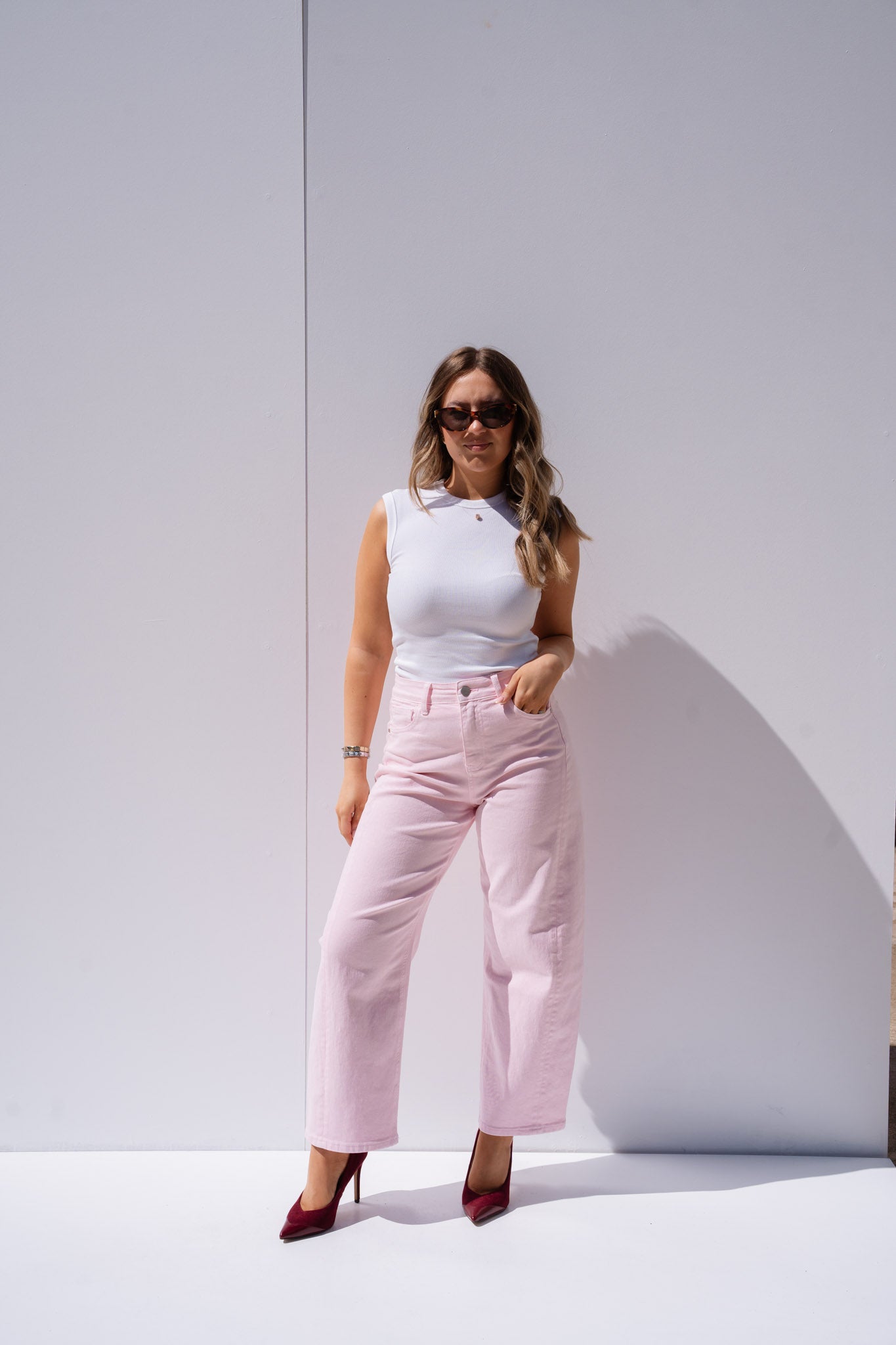 Love Laura Sleeveless Base Top In White