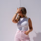 Love Laura Sleeveless Base Top In White