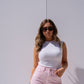 Love Laura Sleeveless Base Top In White