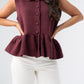 Love Laura Peplum Sleeveless Knit In Burgundy