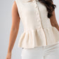 Love Laura Peplum Sleeveless Knit In Cream