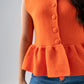Love Laura Peplum Sleeveless Knit In Orange